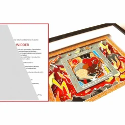 Widder Sternzeichen gerahmt personalisiertes Geschenk zum Geburtstag mit Name Geburtsdatum Text 3D Bild pop art