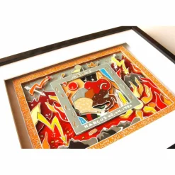 Widder Sternzeichen gerahmt personalisiertes Geschenk zum Geburtstag mit Name Geburtsdatum Text 3D Bild pop art