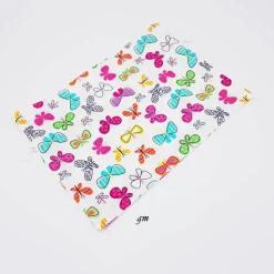 Wiederverwendbarer Geschenkbeutel aus Baumwolle mit Schmetterlingen, 30 x 21 cm – Frühling für Deine Geschenke