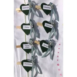 Wiesn-Anstecker, Filzbrosche, Dirndlbrosche, Namensschild, Namensträger Filz-Herz, personalisiert,  Wunschbeschriftung,  Wäscheklammer, Gl