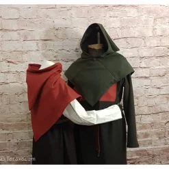 Wikinger Gugel für Frauen & Männer, Skjoldehamn Gugel , Wolle oliv Mittelalter Kapuze, SCA, LARP, Toraxacum