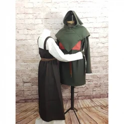 Wikinger Gugel für Frauen & Männer, Skjoldehamn Gugel , Wolle oliv Mittelalter Kapuze, SCA, LARP, Toraxacum