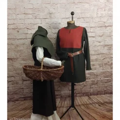 Wikinger Gugel für Frauen & Männer, Skjoldehamn Gugel , Wolle oliv Mittelalter Kapuze, SCA, LARP, Toraxacum