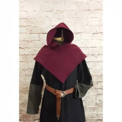 Wikinger Gugel für Frauen & Männer, Skjoldehamn Gugel , Wolle bordeaux, Mittelalter Kapuze, SCA, Halloween, LARP, Toraxa