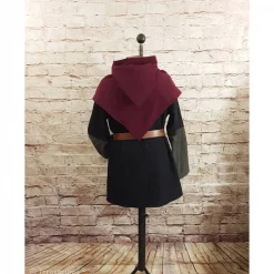 Wikinger Gugel für Frauen & Männer, Skjoldehamn Gugel , Wolle bordeaux, Mittelalter Kapuze, SCA, Halloween, LARP, Toraxa