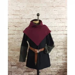 Wikinger Gugel für Frauen & Männer, Skjoldehamn Gugel , Wolle bordeaux, Mittelalter Kapuze, SCA, Halloween, LARP, Toraxa