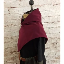Wikinger Gugel für Frauen & Männer, Skjoldehamn Gugel , Wolle bordeaux, Mittelalter Kapuze, SCA, Halloween, LARP, Toraxa