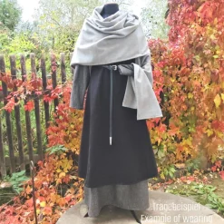 Wikinger Schürzenkleid 100% Wolle, Überkleid dunkelbraun, Mittelalter Kleid, Toraxacum