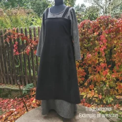 Wikinger Schürzenkleid 100% Wolle, Überkleid dunkelbraun, Mittelalter Kleid, Toraxacum
