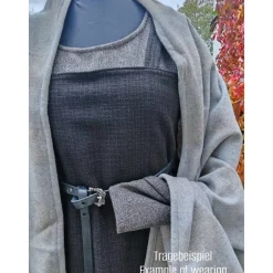 Wikinger Schürzenkleid 100% Wolle, Überkleid dunkelbraun, Mittelalter Kleid, Toraxacum