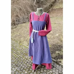Wikinger Schürzenkleid Leinen, Überkleid used look, LARP, SCA, Toraxacum