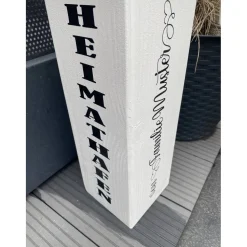 Willkommenssäule Haustür personalisiert – Maritime Holzsäule mit Namen & Anker, handgefertigt