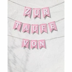 Wimpel Girlande zur Taufe auf Wunsch personalisiert mit Wunschnamen Wimpelkette mit Namen Taufkind Dekoration