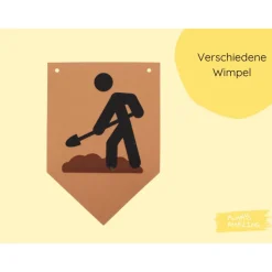 Wimpelkette Bagger | Girlande Baustelle | Bastelset | Baustelle Geburtstag | Bagger Geburtstag | Baustellen Deko