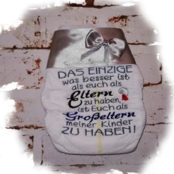 Windel Großeltern Bestickte Windel für Oma und Opa