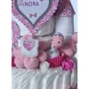 Windeltorte Windelschloss rosa Mädchen personalisiert mit Namen