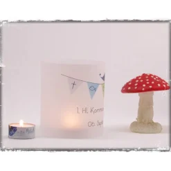 Windlicht - Kommunion mit Wimpelkette Jungen