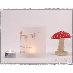 Windlicht - Kommunion mit Wimpelkette Mädchen