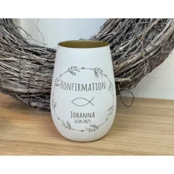 Windlicht | Konfirmation | Kommunion | Patenkind | Patengeschenk | personalisiertes Windlicht | Geschenk | Glas