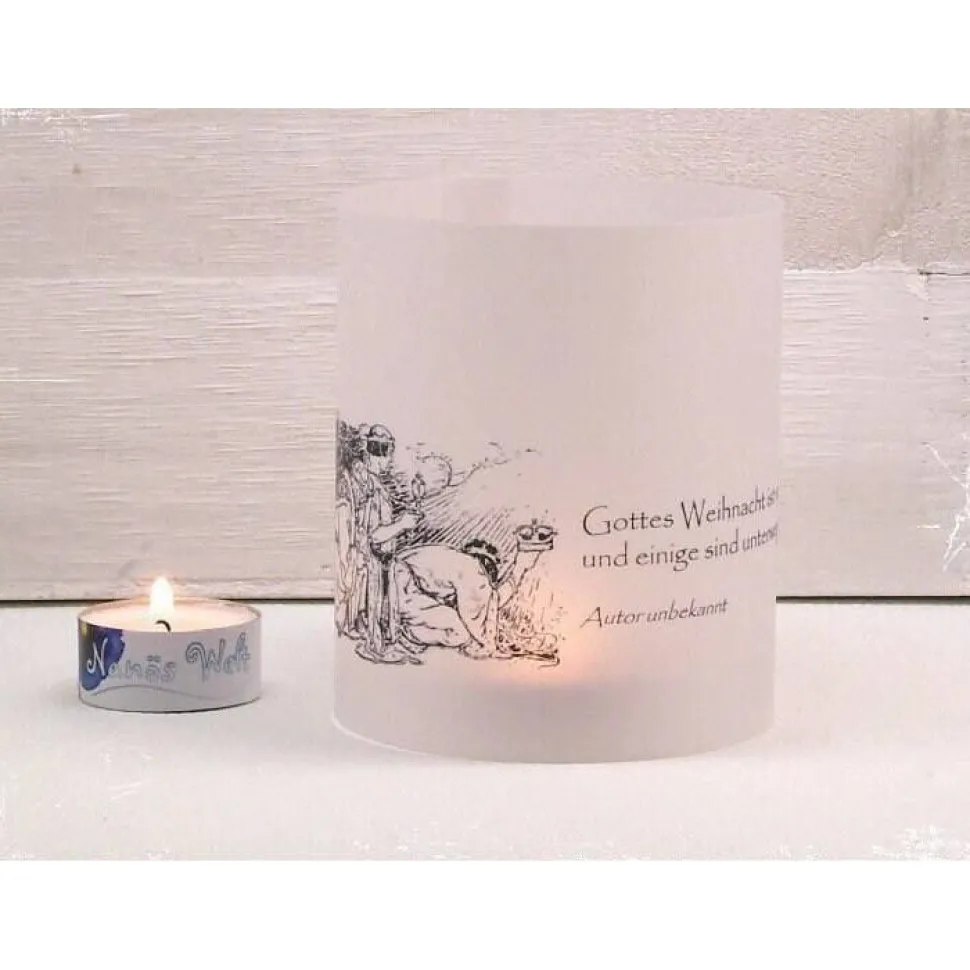 Windlicht DIY Vintage Advent Sinnspruch Gottes Weihnacht