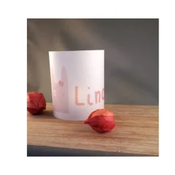 Windlicht individuell Name rosa Hase