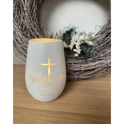 Windlicht zur Konfirmation | Kommunion | Firmung | Taufe | personalisiert | Teelichthalter | Kerzenhalter | Geschenk