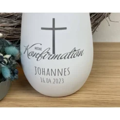 Windlicht zur Konfirmation | Kommunion | Firmung | Taufe | personalisiert | Teelichthalter | Kerzenhalter | Geschenk