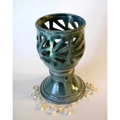 Windlichtpokal aus Keramik Lichtdekoration sehr schön als Tischdekoration für eine festliche Tafel