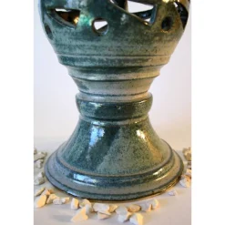 Windlichtpokal aus Keramik Lichtdekoration sehr schön als Tischdekoration für eine festliche Tafel