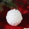 Winterkerze Schneeball mit feinem Glitzer - Winterdeko