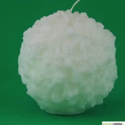 Winterkerze Schneeball mit feinem Glitzer - Winterdeko