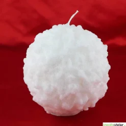 Winterkerze Schneeball mit feinem Glitzer - Winterdeko