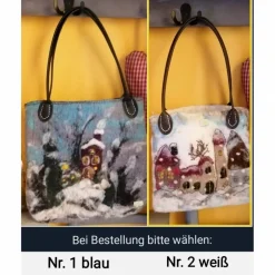WIntertasche, Shopper handgefilzt mit Motiv