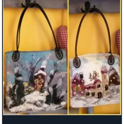 WIntertasche, Shopper handgefilzt mit Motiv