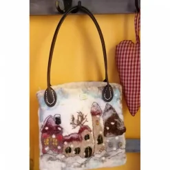 WIntertasche, Shopper handgefilzt mit Motiv