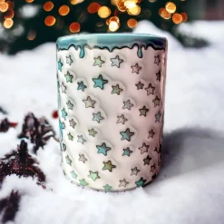 Wintertasse, bedruckte 3D Optik Schneemänner Schneemann bauen