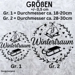 Wintertraum saisonaler Aufkleber Fensterbild für die Weihnachts- und Adventszeit