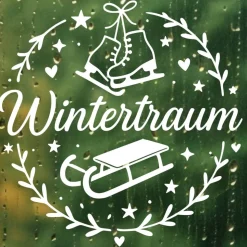 Wintertraum saisonaler Aufkleber Fensterbild für die Weihnachts- und Adventszeit