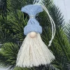 Winterwichtel blau – Makramee Dekoanhänger & Baumschmuck handgemacht