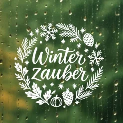 Winterzeit saisonaler Aufkleber Fensterbild für die Weihnachts- und Adventszeit
