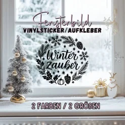 Winterzeit saisonaler Aufkleber Fensterbild für die Weihnachts- und Adventszeit