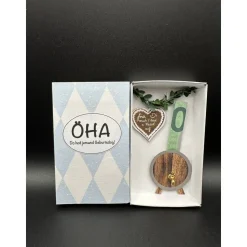 Witziges Geldgeschenk bayrisch – Originelle Geschenkbox mit Fass & Herz