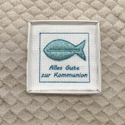 Wünscheerfüller, Geschenkbox, Kommunion, mit Fisch, Gutschein, Geldgeschenk