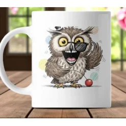 Wo ist mein Kaffee Uhu – Lustige Morgenmuffel-Tasse mit Eulenmotiv, 325 ml Keramiktasse, Sublimationsdruck