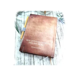 Wochenkalender & Terminplaner 2025 A5 Wochenübersicht / Tagesübersicht / Tagebuch personalisiert braun