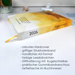 Wochenkalender & Terminplaner 2026 A5 Wochenübersicht / Tagesübersicht / Tagebuch personalisiert gelb