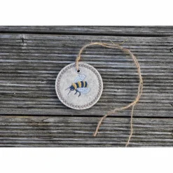 Woll Filz Anhänger, Button, Biene, Geschenkanhänger, Taschenbaumler