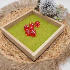 Würfelbrett – Hochwertige Würfelunterlage aus Eiche & Filz | Geräuschdämpfendes Würfelpad