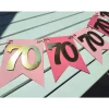 Wunderschöne Girlande 70 Zahlengirlande zum Geburtstag, Jubiläum in Pink, Rosa und Gold, handgefertigt