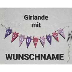 Wunderschöne Girlande zum Schulanfang auf Wunsch personalisiert mit Wunschnamen